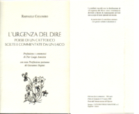 L'urgenza del dire